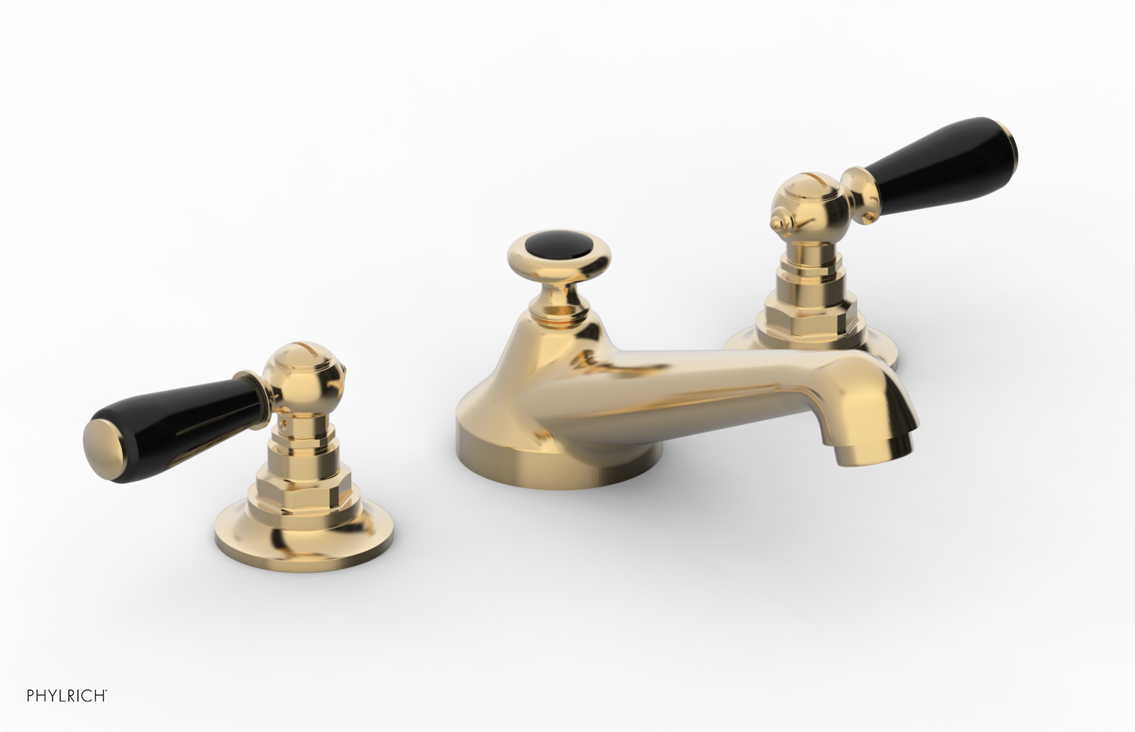 JAMESTOWN Widespread Faucet - Low Spout - Lever Handle with "Black" Accents 165-02 — image 1