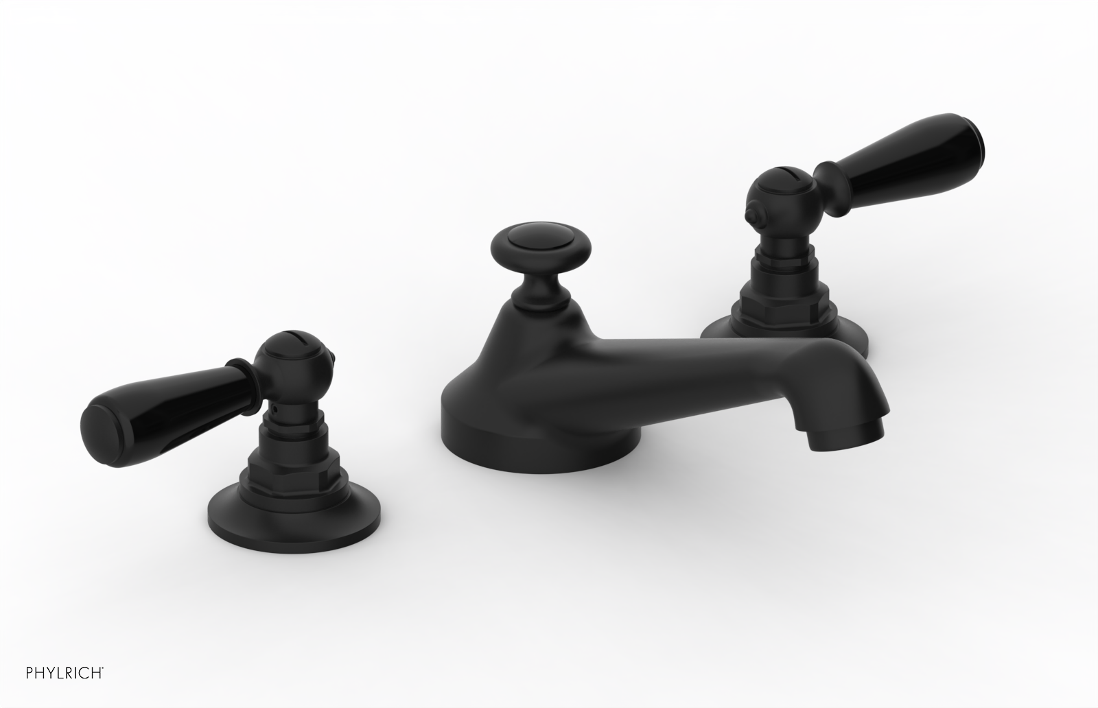 JAMESTOWN Widespread Faucet - Low Spout - Lever Handle with "Black" Accents 165-02 — image 1