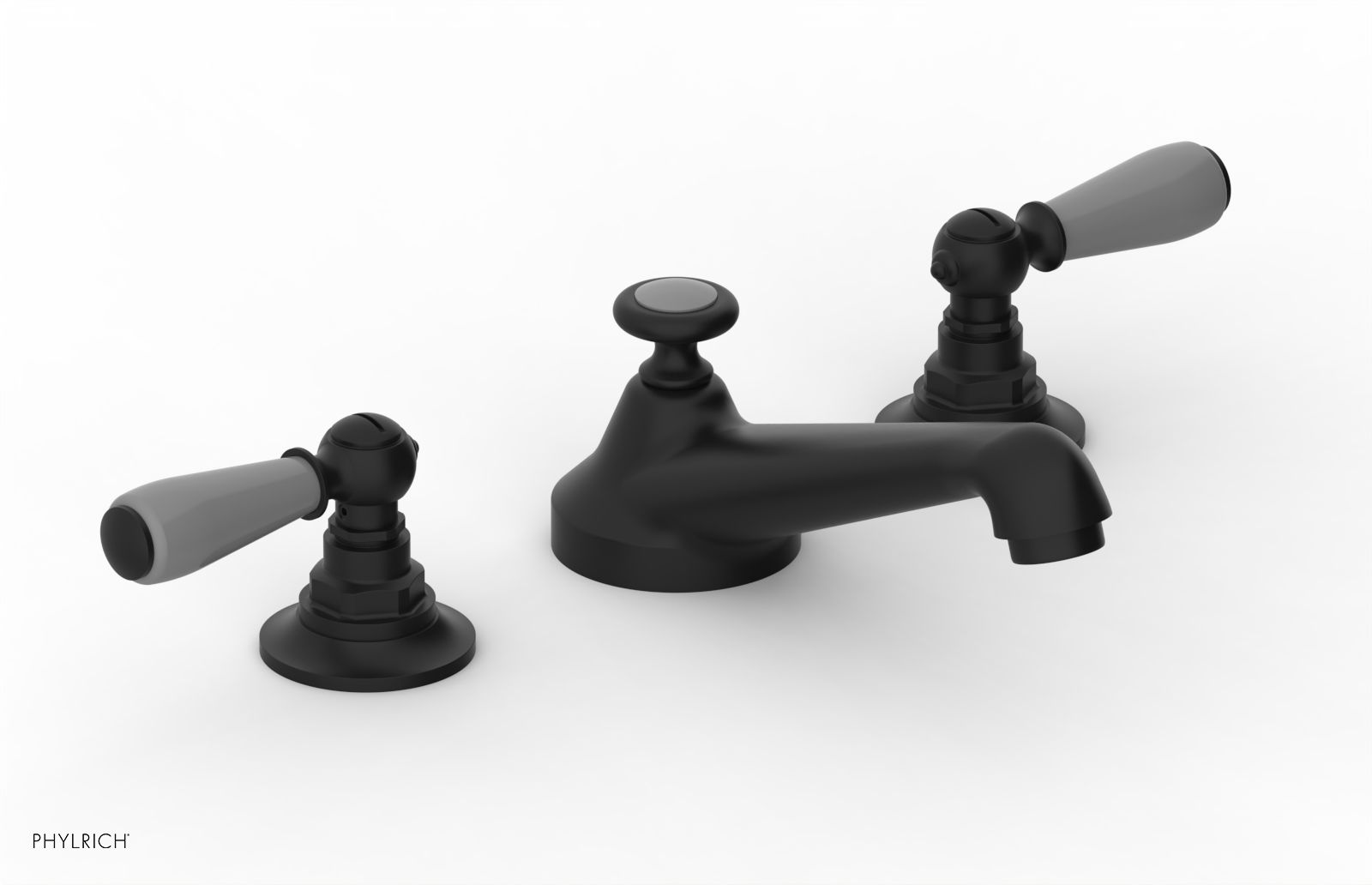 JAMESTOWN Widespread Faucet - Low Spout - Lever Handle with "Grey" Accents 165-02 — image 1