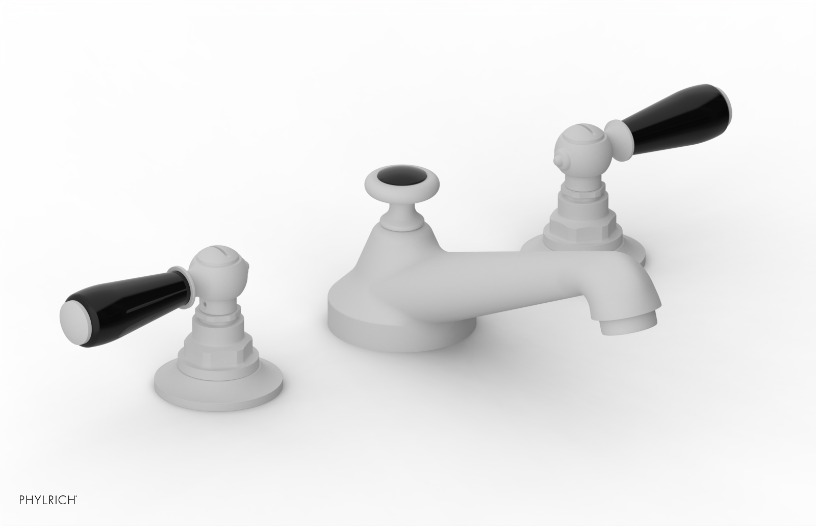 JAMESTOWN Widespread Faucet - Low Spout - Lever Handle with "Black" Accents 165-02