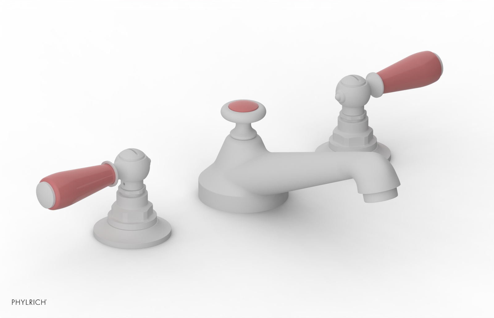 JAMESTOWN Widespread Faucet - Low Spout - Lever Handle with "Pink" Accents 165-02 — image 1