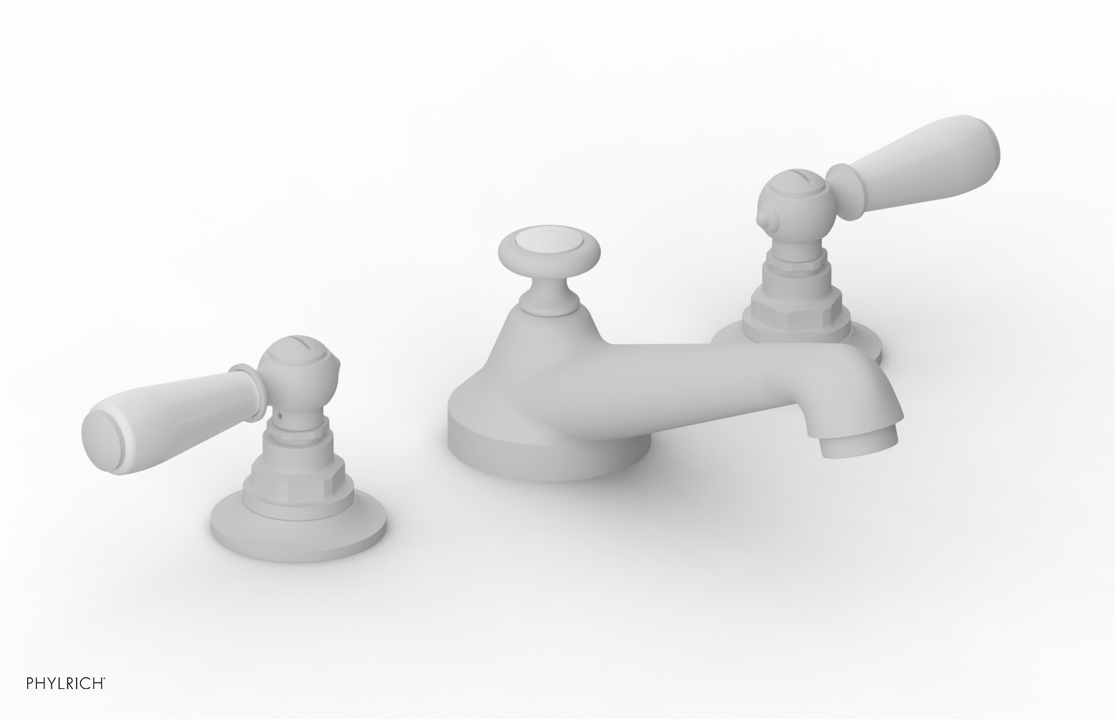 JAMESTOWN Widespread Faucet - Low Spout - Lever Handle with "White" Accents 165-02 — image 1