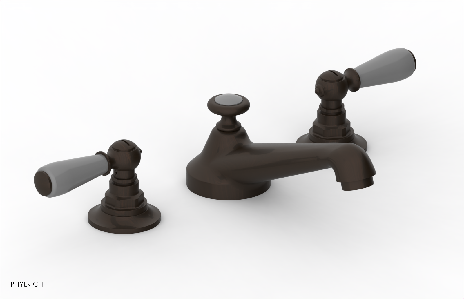 JAMESTOWN Widespread Faucet - Low Spout - Lever Handle with "Grey" Accents 165-02 — thumbnail 2