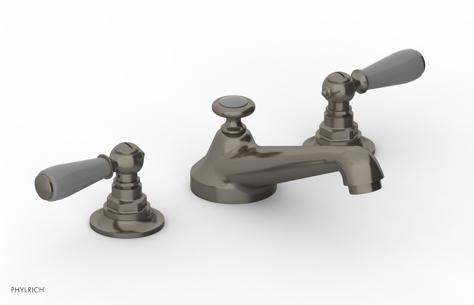 JAMESTOWN Widespread Faucet - Low Spout - Lever Handle with "Grey" Accents 165-02