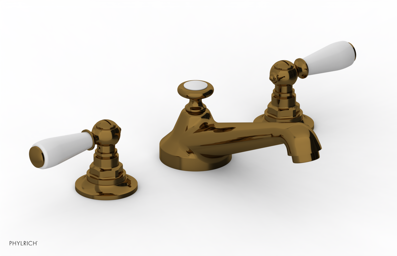 JAMESTOWN Widespread Faucet - Low Spout - Lever Handle with "White" Accents 165-02 — image 1