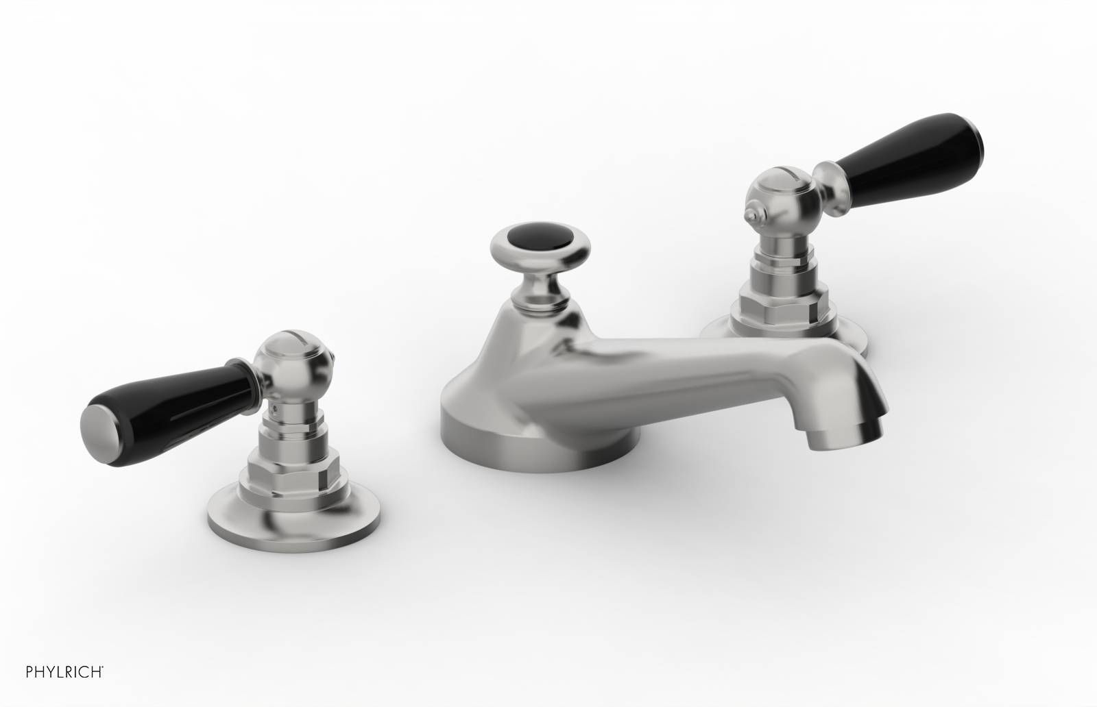 JAMESTOWN Widespread Faucet - Low Spout - Lever Handle with "Black" Accents 165-02