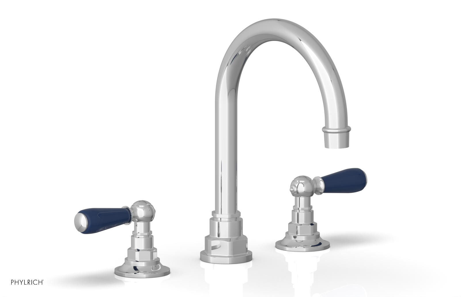 JAMESTOWN Widespread Faucet - High Spout - Lever Handle with "Navy Blue" Accents 165-04 — image 1