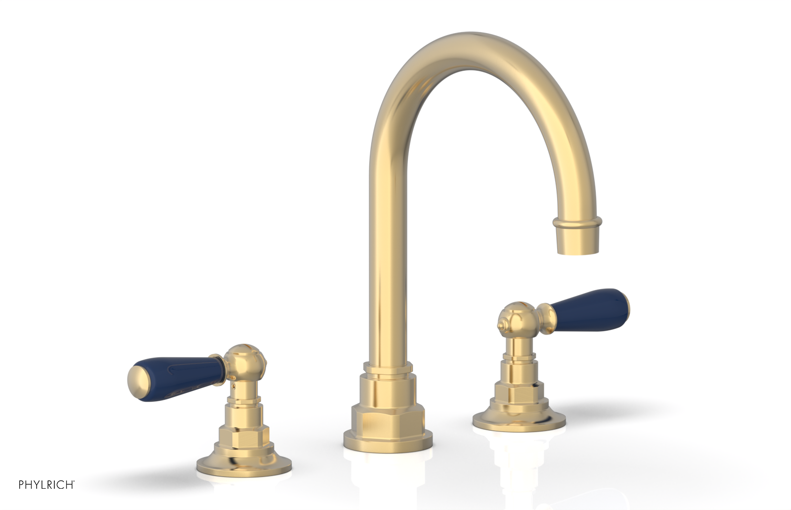 JAMESTOWN Widespread Faucet - High Spout - Lever Handle with "Navy Blue" Accents 165-04 — image 1