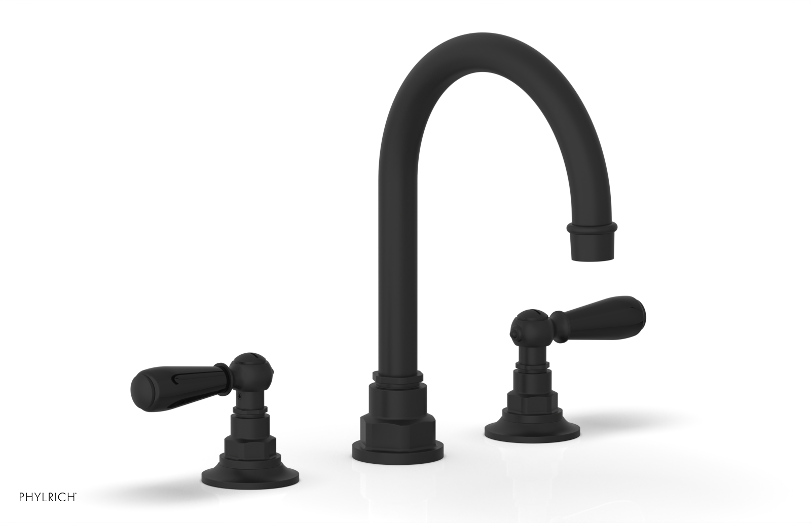JAMESTOWN Widespread Faucet - High Spout - Lever Handle with "Black" Accents 165-04