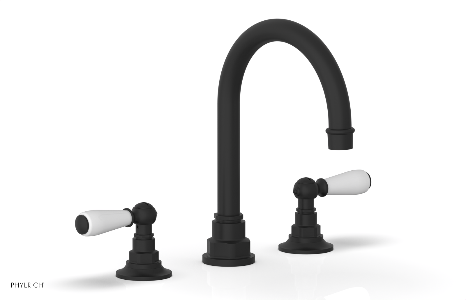 JAMESTOWN Widespread Faucet - High Spout - Lever Handle with "White" Accents 165-04