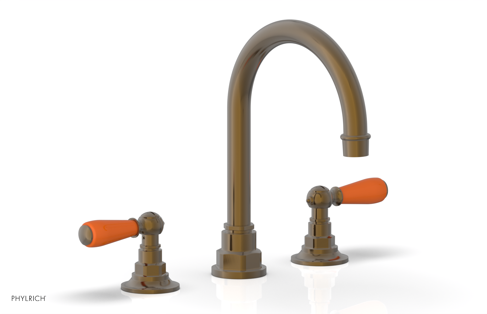 JAMESTOWN Widespread Faucet - High Spout - Lever Handle with "Orange" Accents 165-04 — image 1