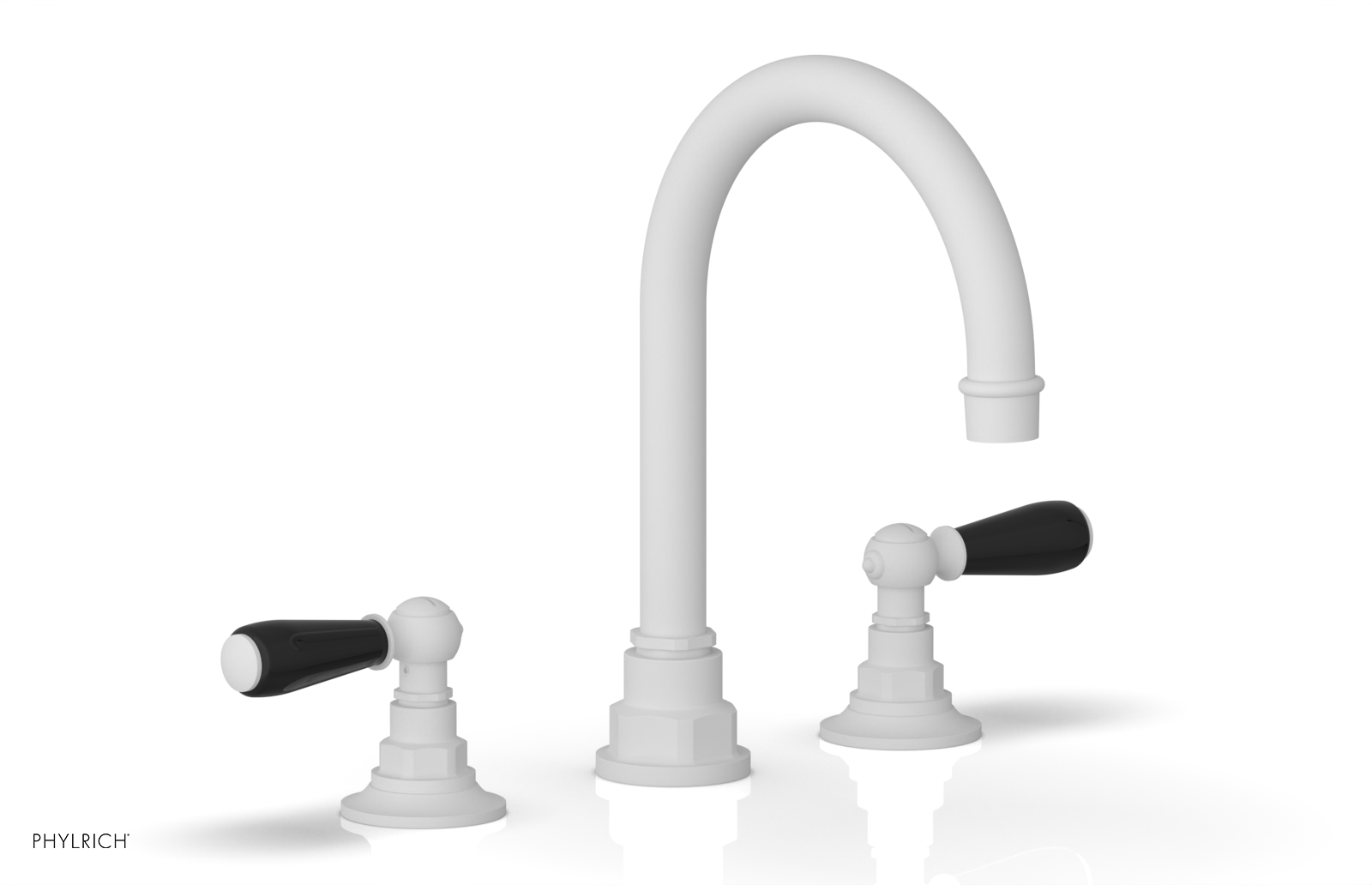 JAMESTOWN Widespread Faucet - High Spout - Lever Handle with "Black" Accents 165-04