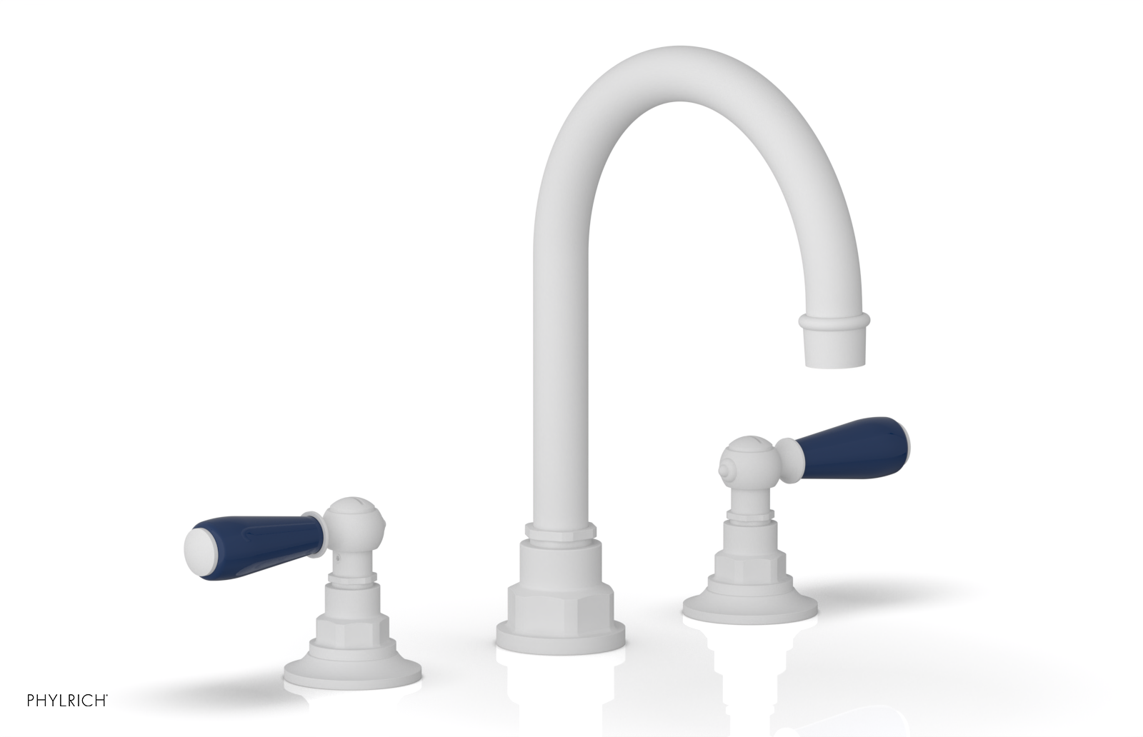 JAMESTOWN Widespread Faucet - High Spout - Lever Handle with "Navy Blue" Accents 165-04 — image 1