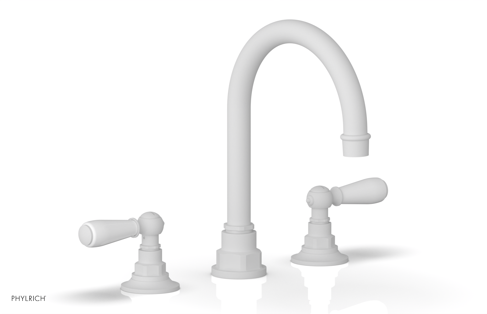 JAMESTOWN Widespread Faucet - High Spout - Lever Handle with "White" Accents 165-04 — image 1