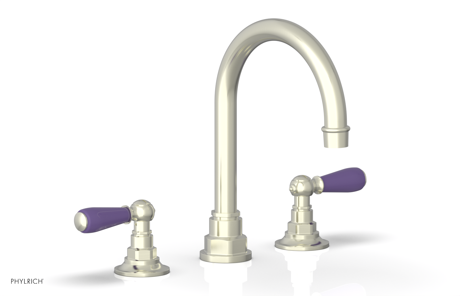 JAMESTOWN Widespread Faucet - High Spout - Lever Handle with "Purple" Accents 165-04 — image 1