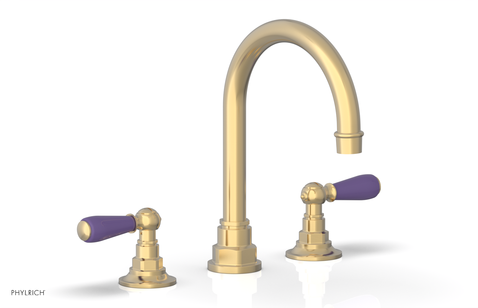 JAMESTOWN Widespread Faucet - High Spout - Lever Handle with "Purple" Accents 165-04 — thumbnail 3