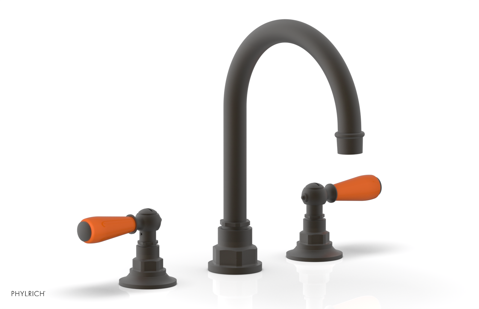 JAMESTOWN Widespread Faucet - High Spout - Lever Handle with "Orange" Accents 165-04 — image 1
