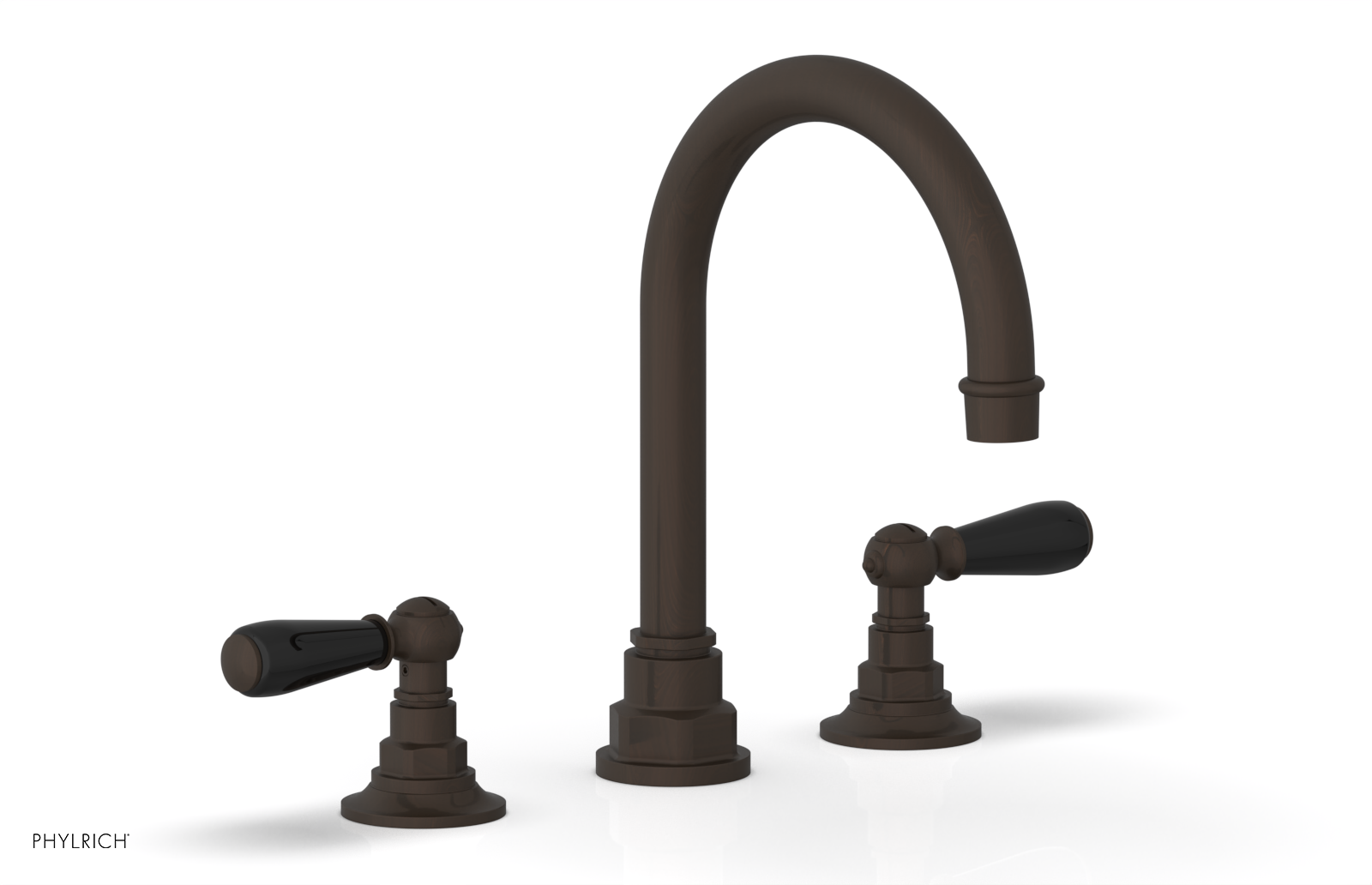JAMESTOWN Widespread Faucet - High Spout - Lever Handle with "Black" Accents 165-04 — image 1