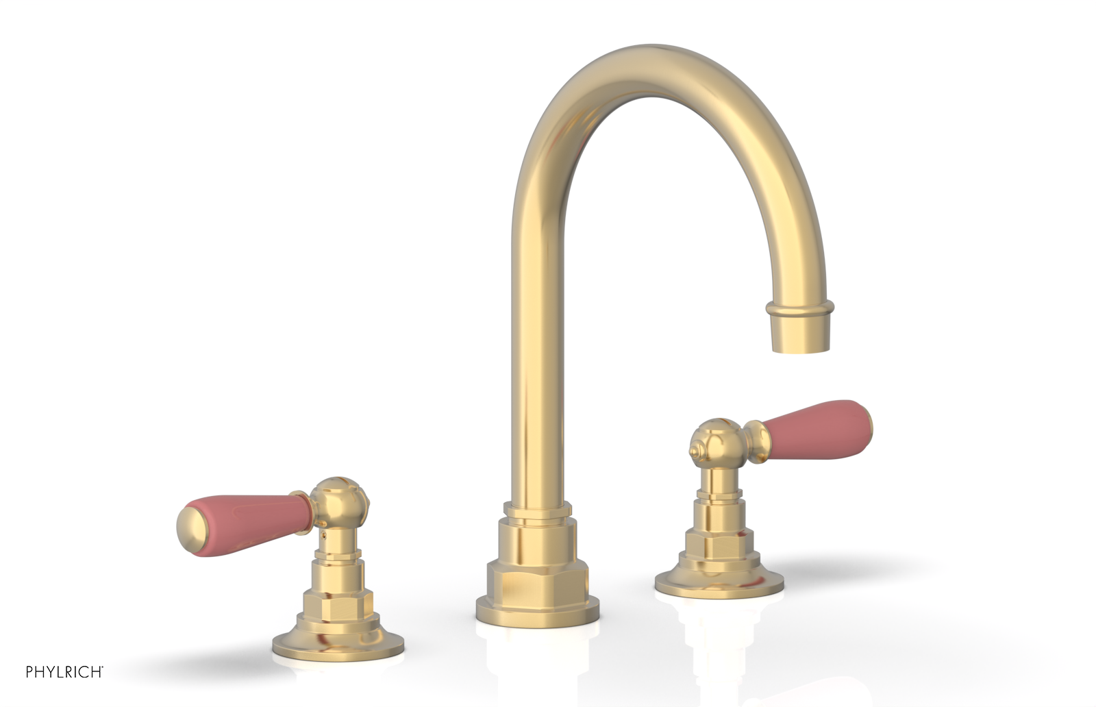 JAMESTOWN Widespread Faucet - High Spout - Lever Handle with "Pink" Accents 165-04 — thumbnail 3