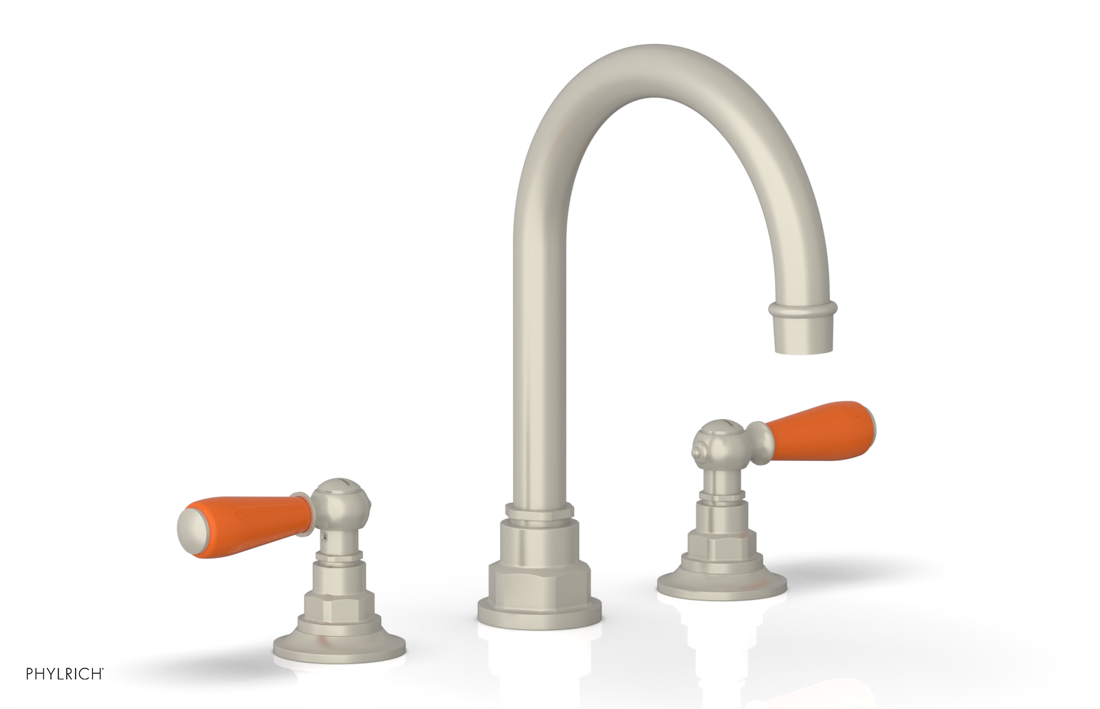 JAMESTOWN Widespread Faucet - High Spout - Lever Handle with "Orange" Accents 165-04 — image 1