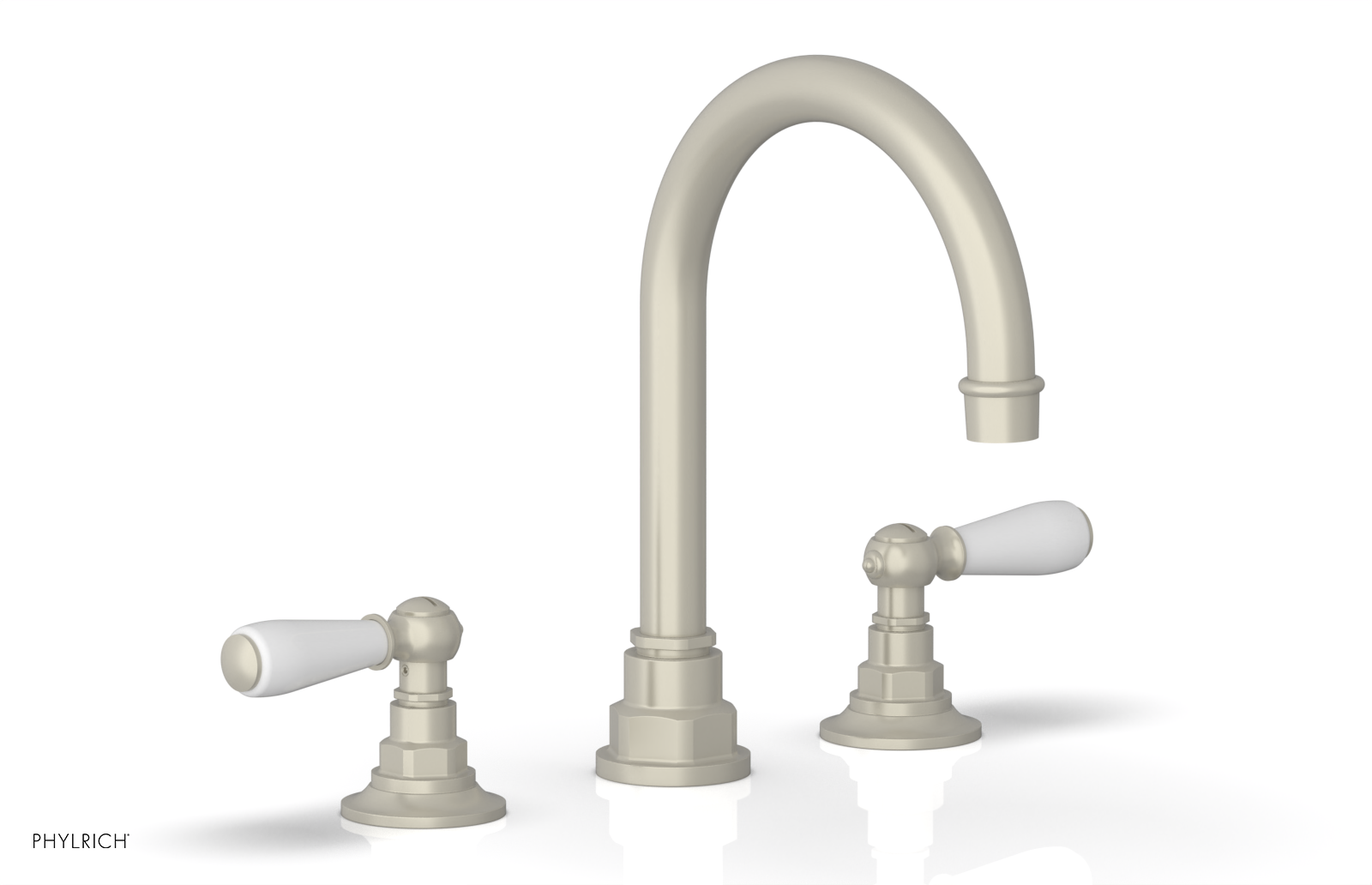 JAMESTOWN Widespread Faucet - High Spout - Lever Handle with "White" Accents 165-04 — image 1