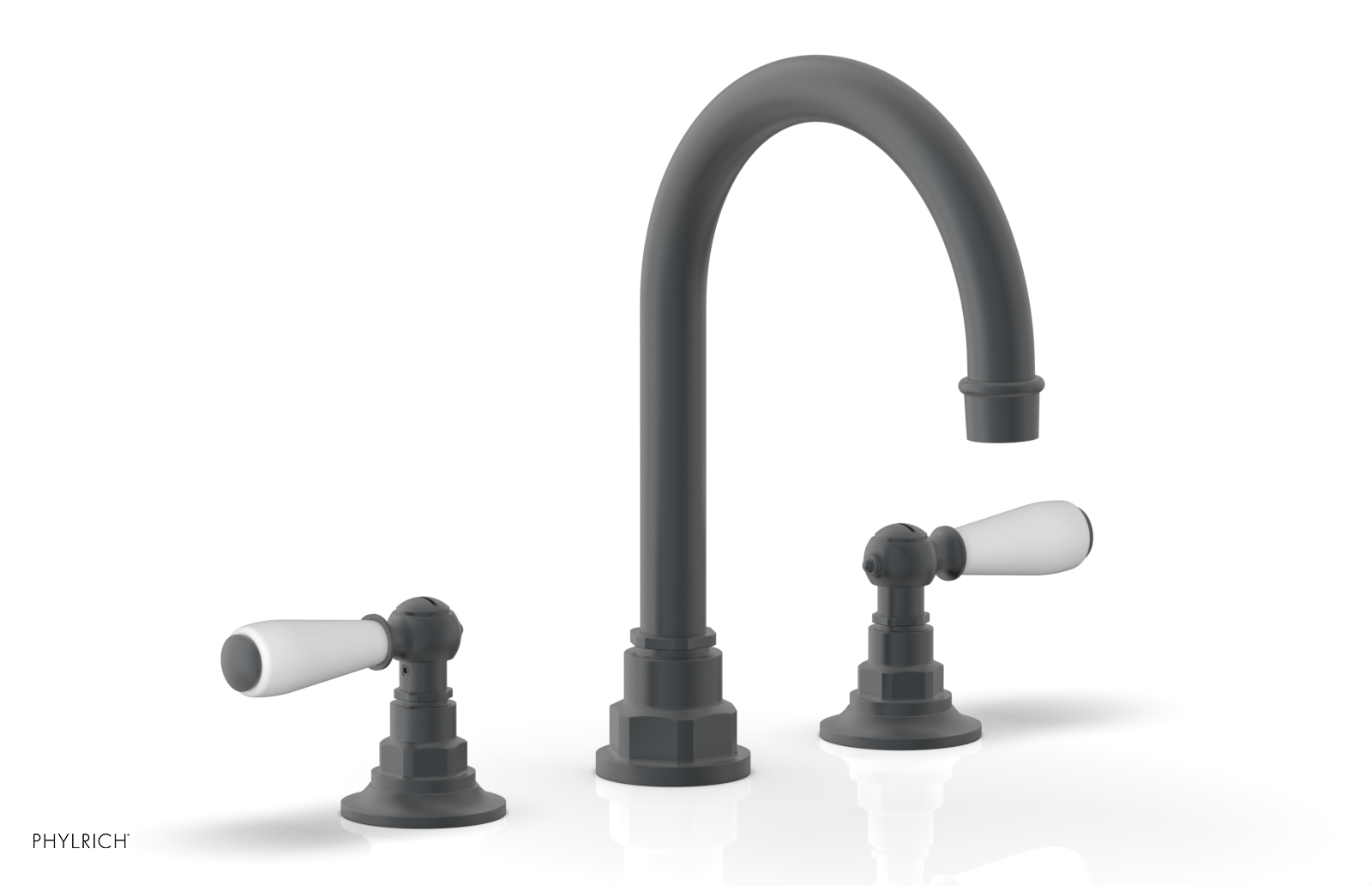 JAMESTOWN Widespread Faucet - High Spout - Lever Handle with "White" Accents 165-04