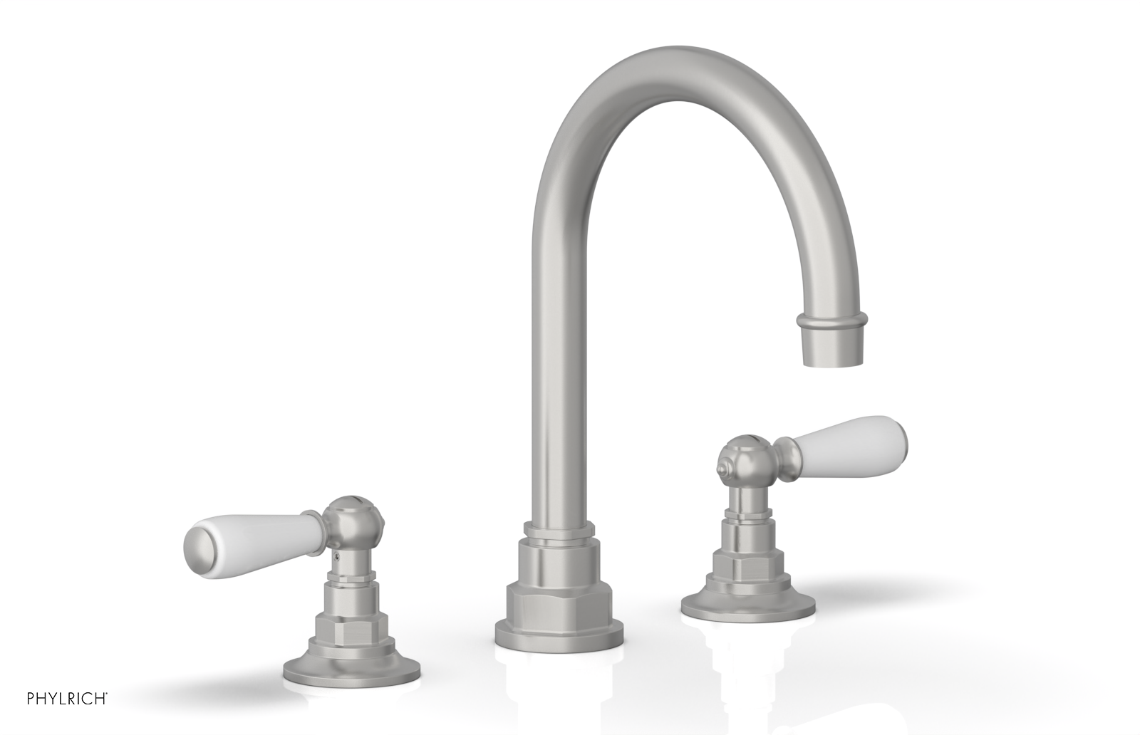 JAMESTOWN Widespread Faucet - High Spout - Lever Handle with "White" Accents 165-04 — image 1