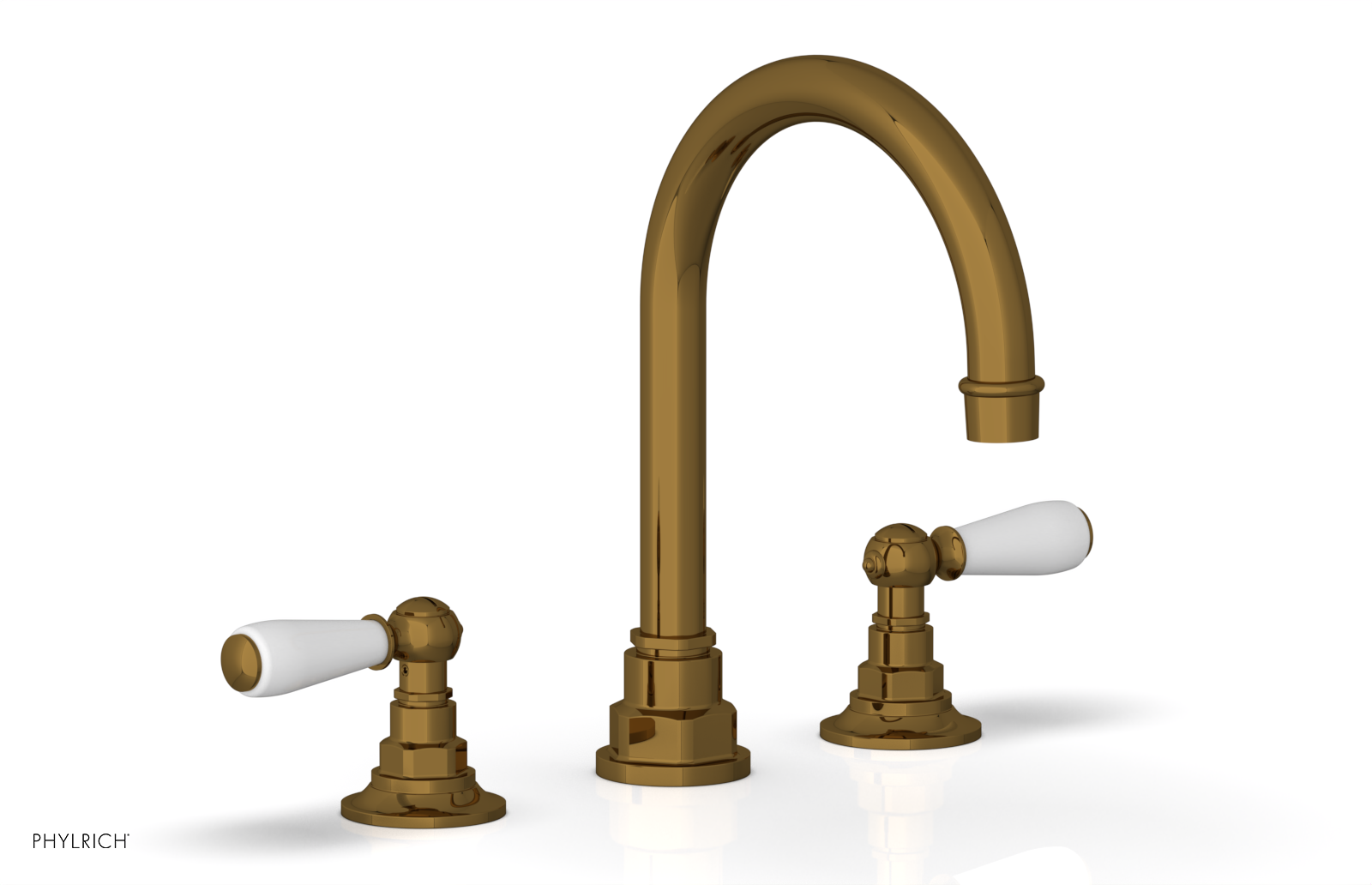 JAMESTOWN Widespread Faucet - High Spout - Lever Handle with "White" Accents 165-04 — image 1