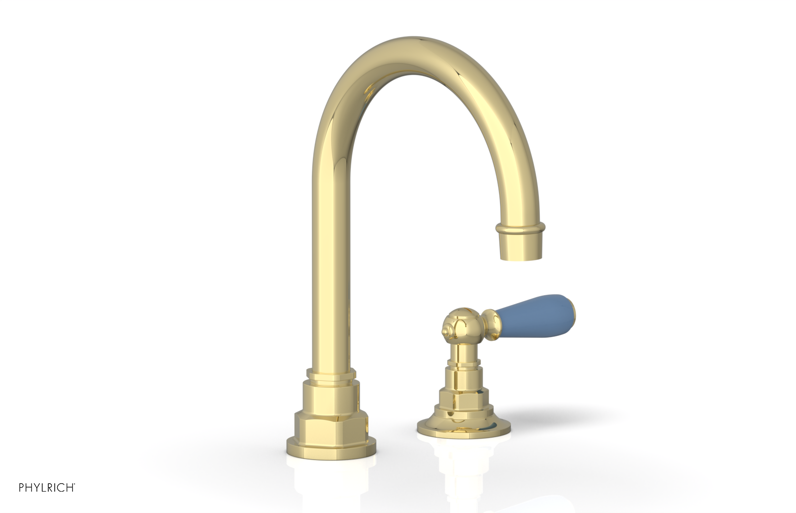 JAMESTOWN Single Handle Faucet - High Spout - Lever Handle with "Light Blue" Accents 165-06 — image 1