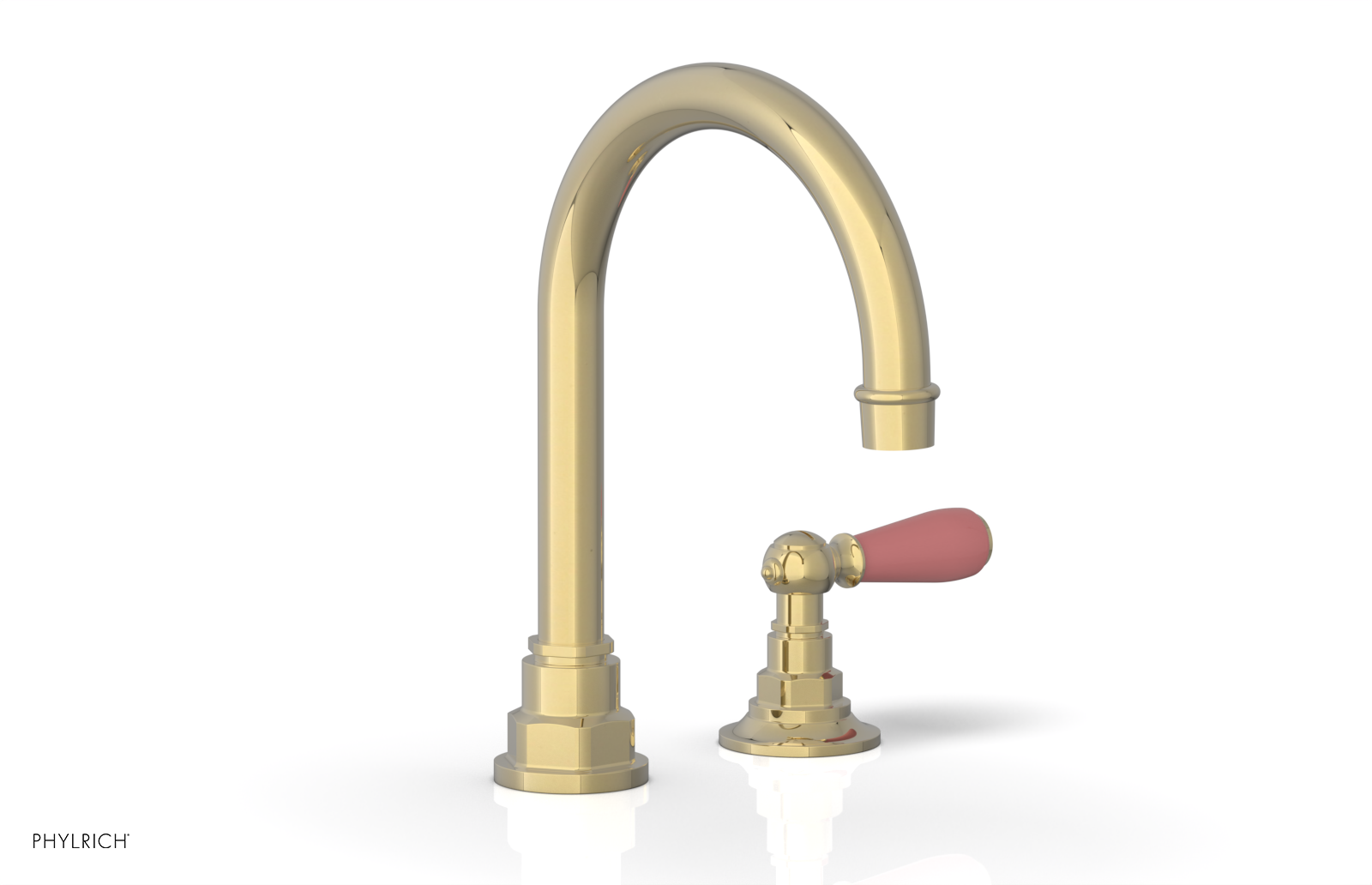 JAMESTOWN Single Handle Faucet - High Spout - Lever Handle with "Pink" Accents 165-06 — image 1