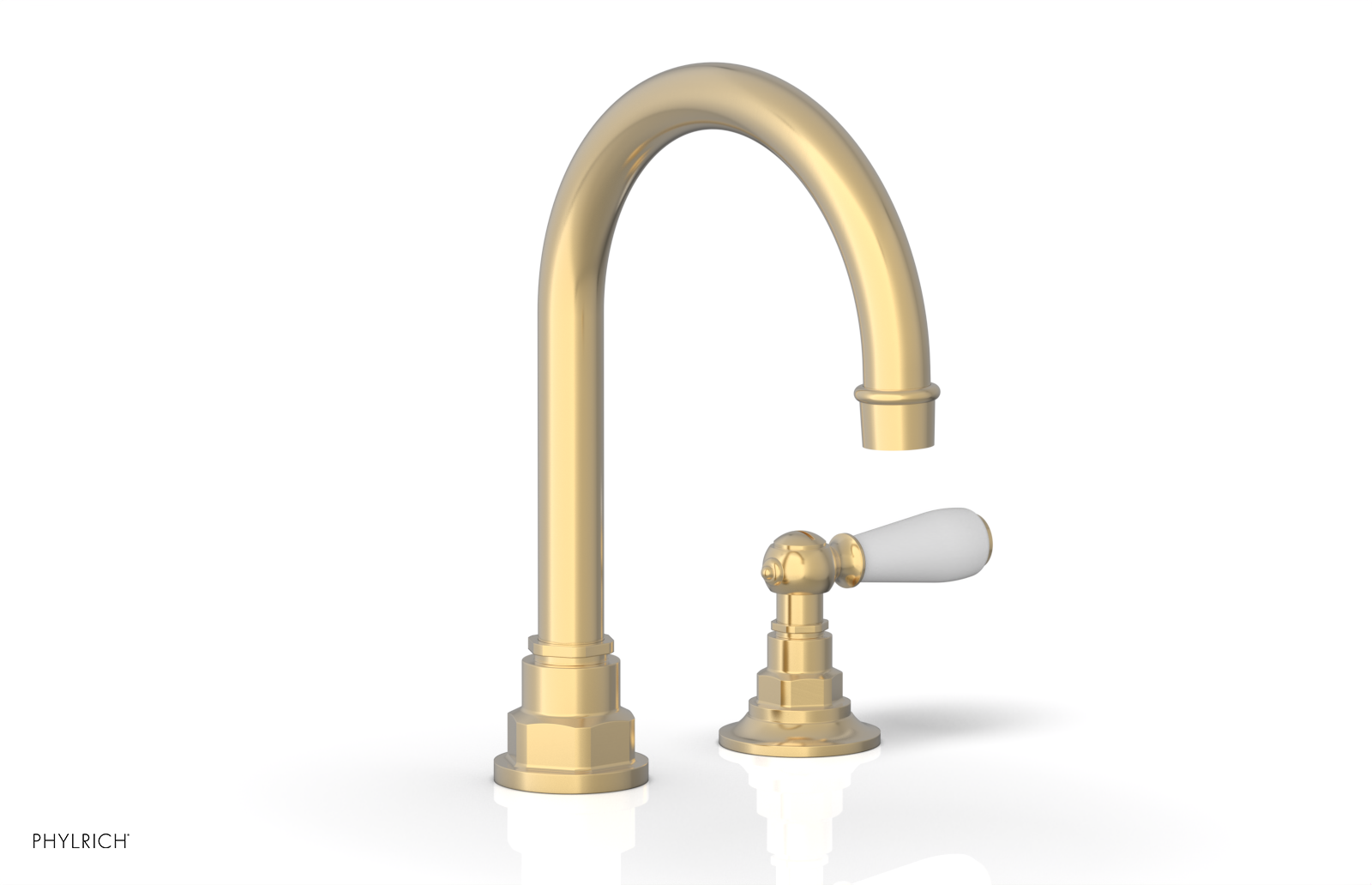 JAMESTOWN Single Handle Faucet - High Spout - Lever Handle with "White" Accents 165-06