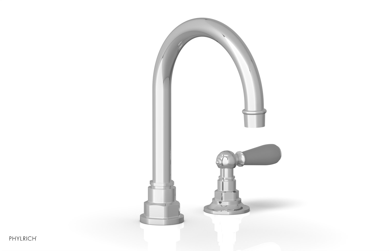 JAMESTOWN Single Handle Faucet - High Spout - Lever Handle with "Grey" Accents 165-06 — thumbnail 2
