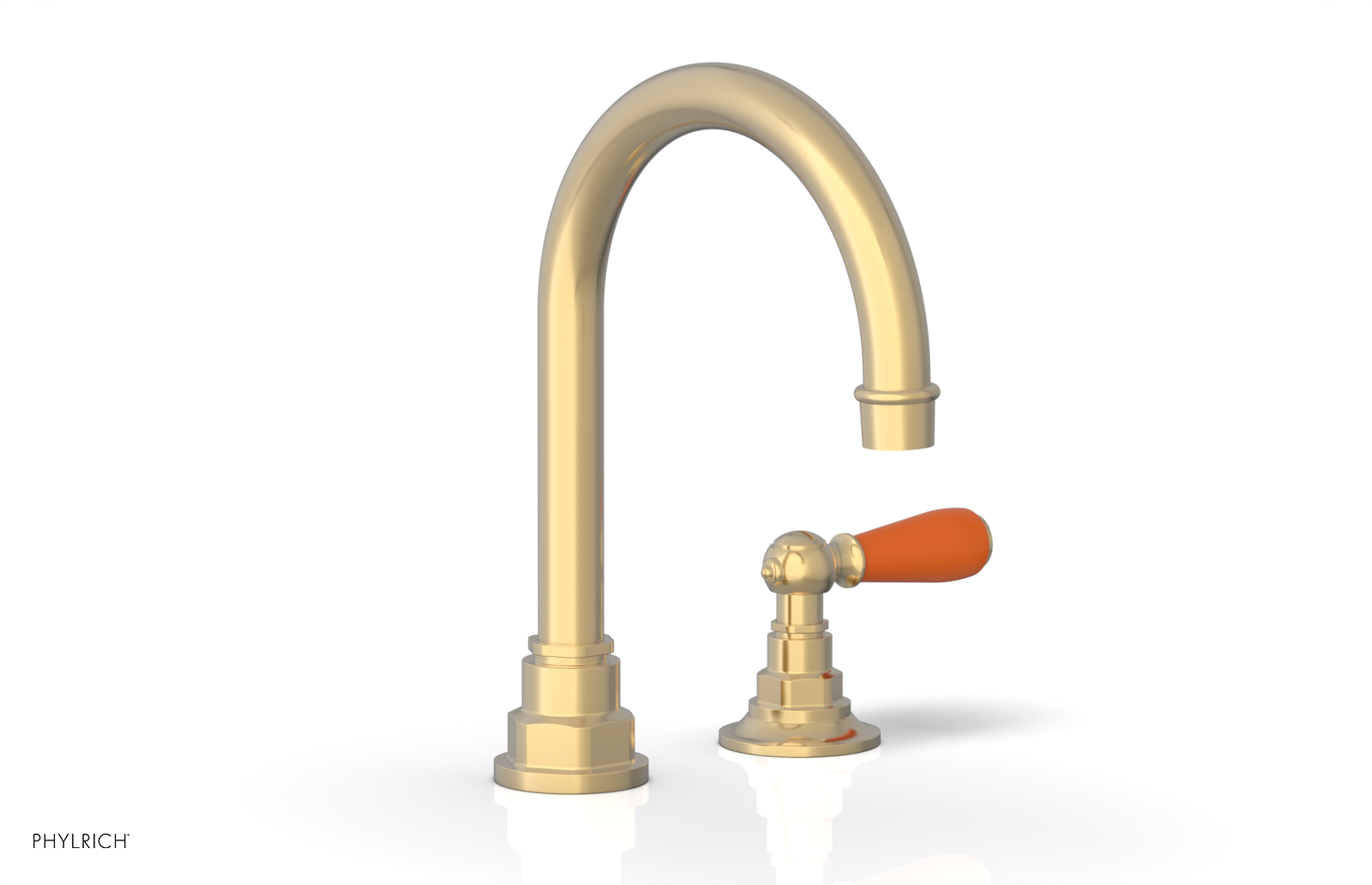 JAMESTOWN Single Handle Faucet - High Spout - Lever Handle with "Orange" Accents 165-06 — image 1