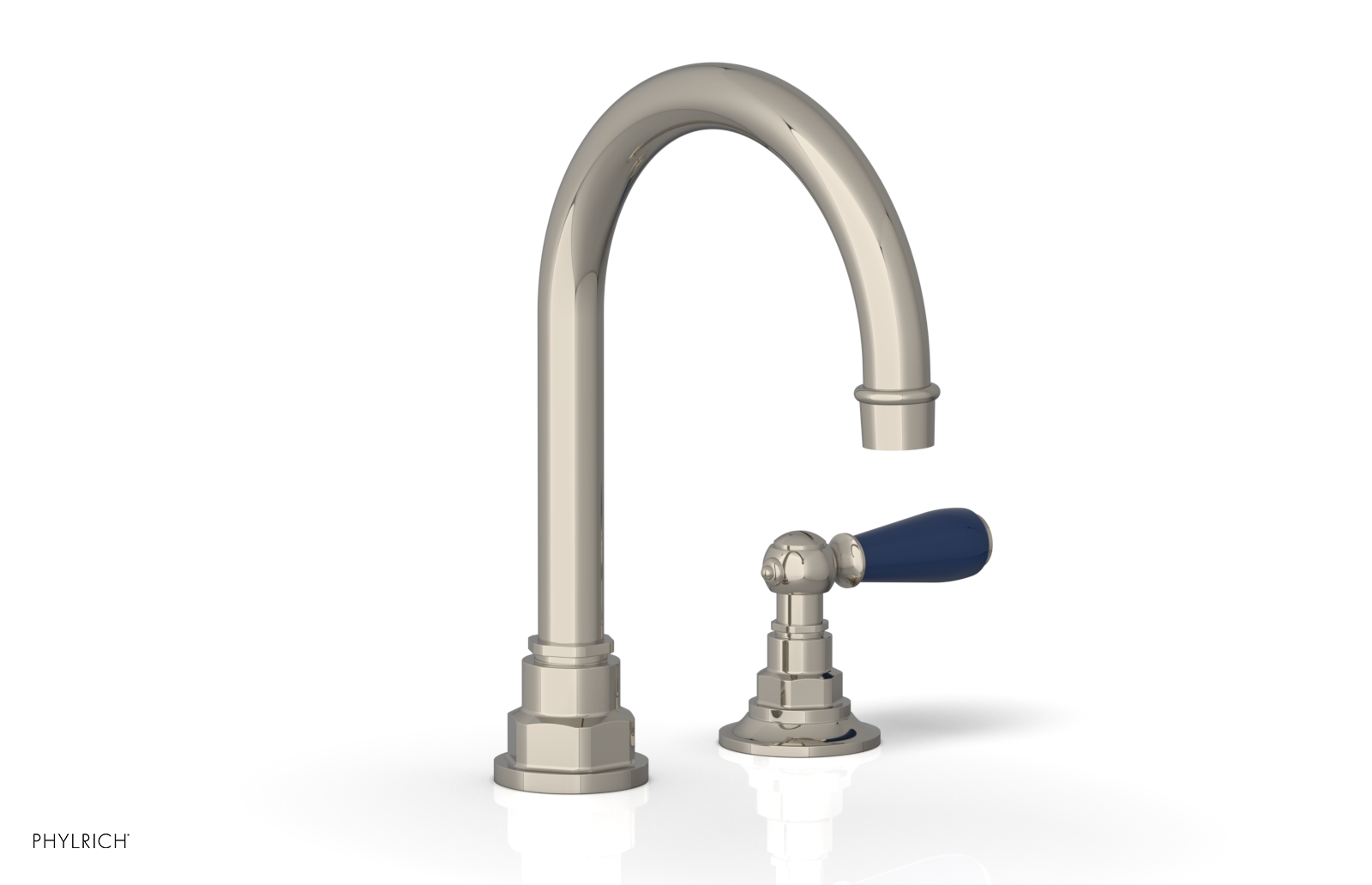 JAMESTOWN Single Handle Faucet - High Spout - Lever Handle with "Navy Blue" Accents 165-06 — image 1