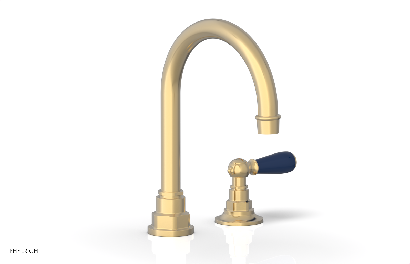 JAMESTOWN Single Handle Faucet - High Spout - Lever Handle with "Navy Blue" Accents 165-06 — image 1