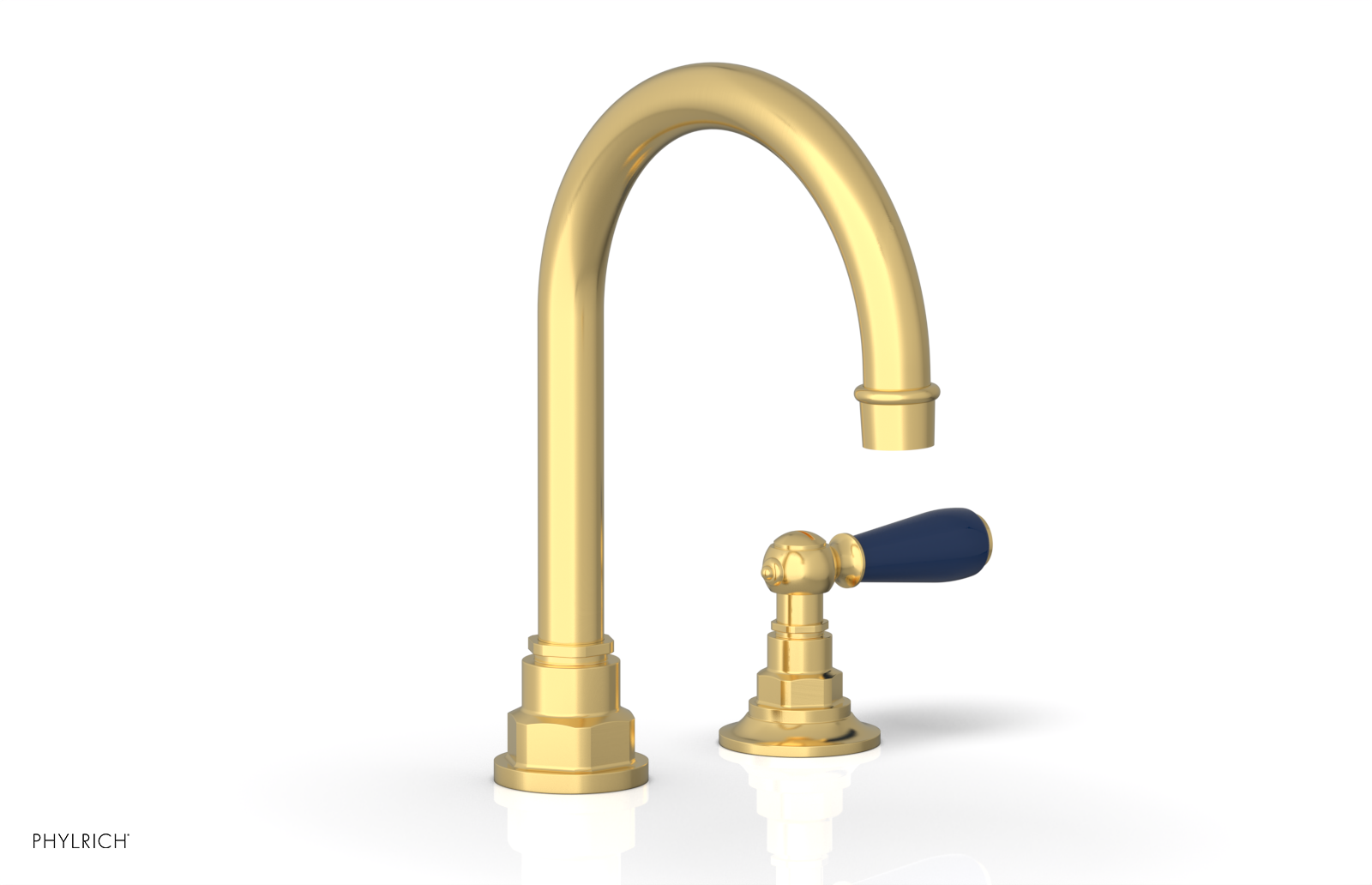 JAMESTOWN Single Handle Faucet - High Spout - Lever Handle with "Navy Blue" Accents 165-06 — image 1
