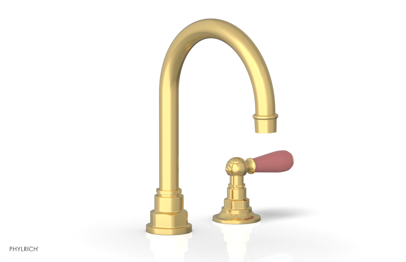 JAMESTOWN Single Handle Faucet - High Spout - Lever Handle with "Pink" Accents 165-06