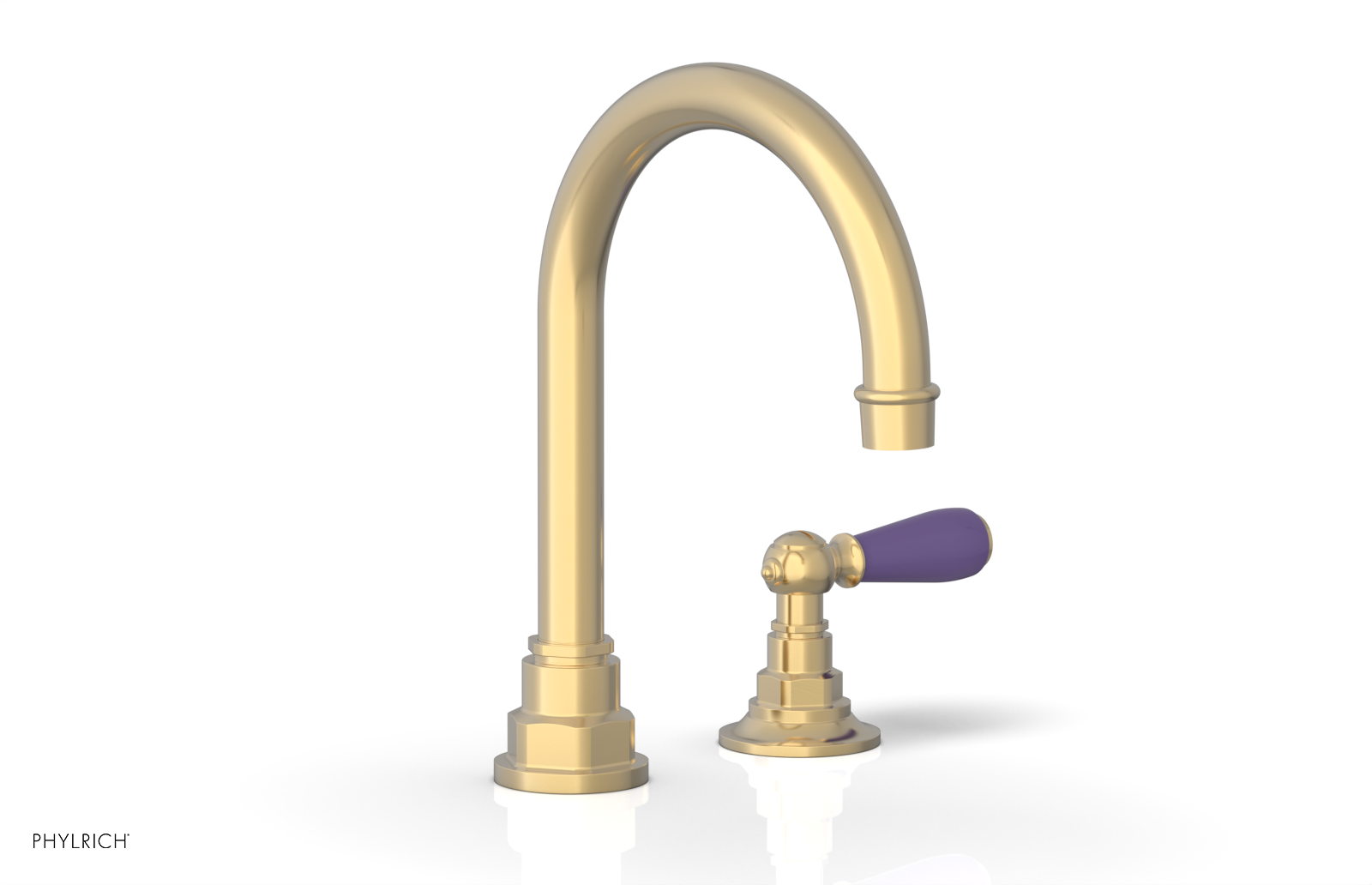 JAMESTOWN Single Handle Faucet - High Spout - Lever Handle with "Purple" Accents 165-06 — thumbnail 3