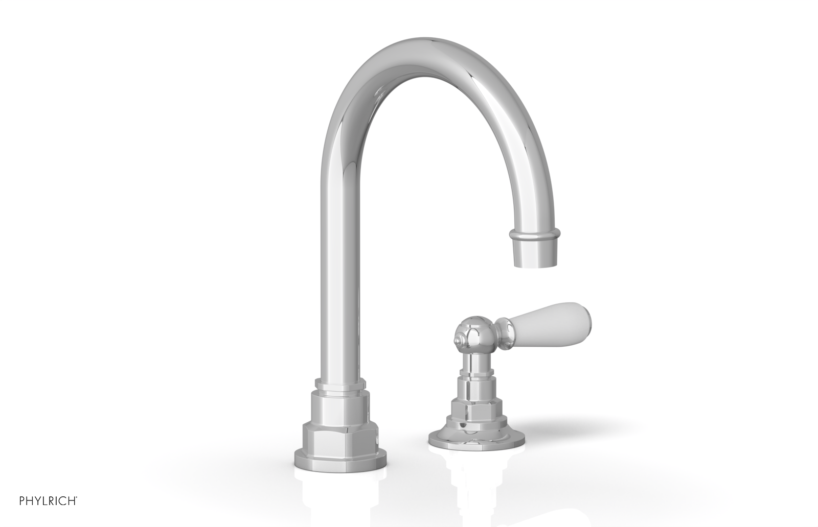 JAMESTOWN Single Handle Faucet - High Spout - Lever Handle with "White" Accents 165-06 — image 1
