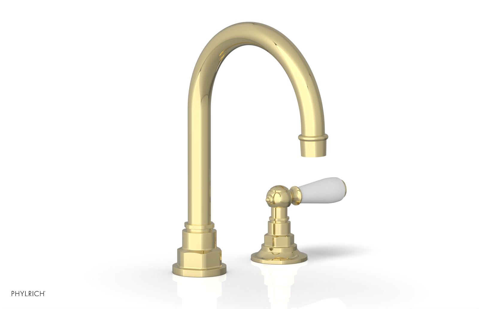JAMESTOWN Single Handle Faucet - High Spout - Lever Handle with "White" Accents 165-06