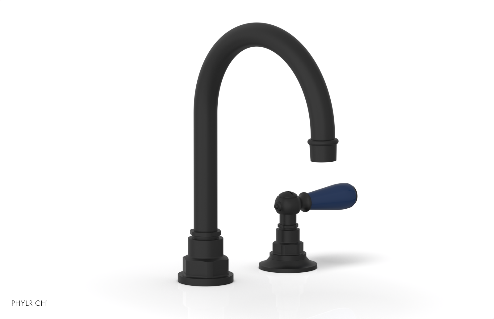 JAMESTOWN Single Handle Faucet - High Spout - Lever Handle with "Navy Blue" Accents 165-06