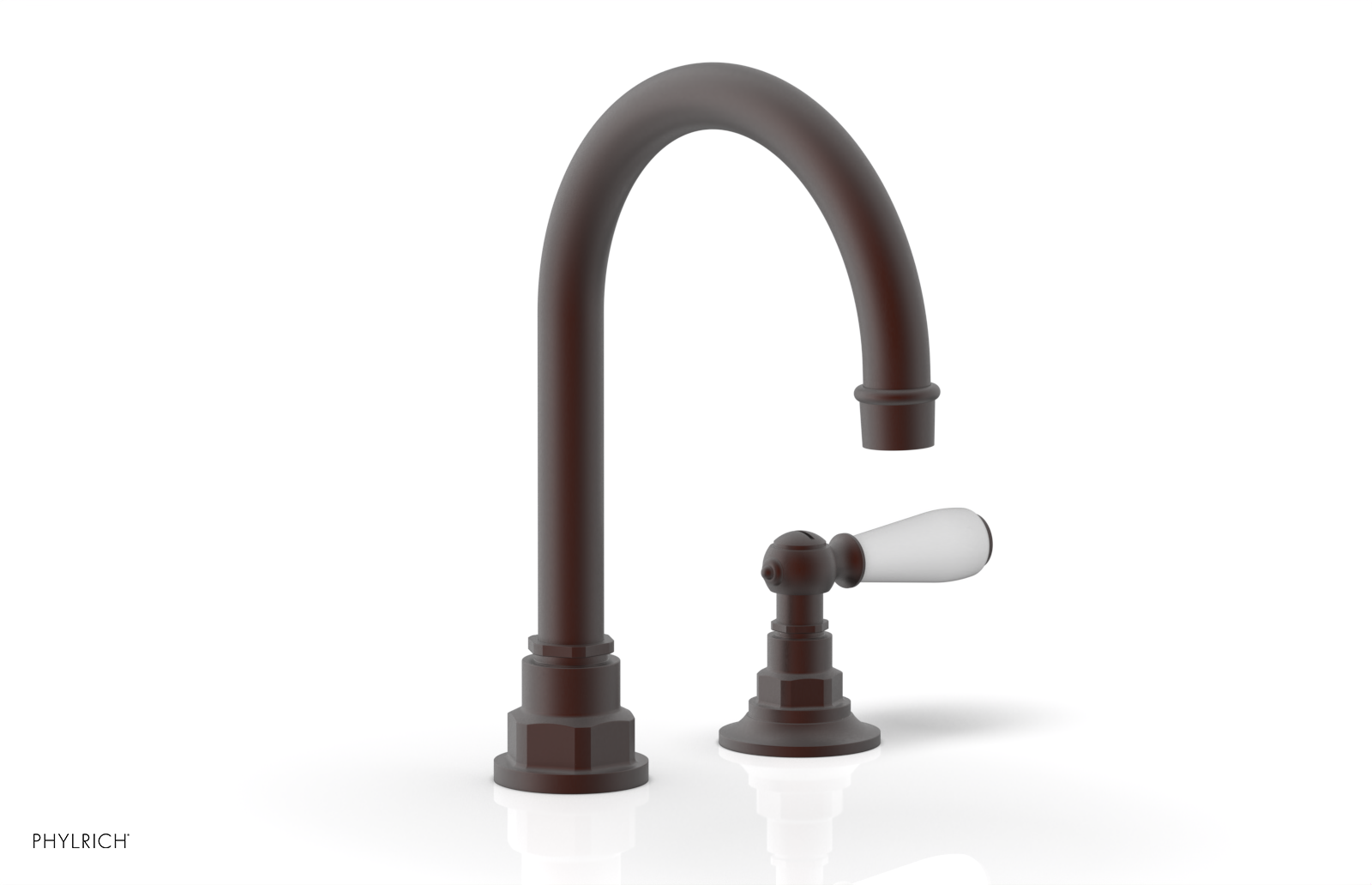 JAMESTOWN Single Handle Faucet - High Spout - Lever Handle with "White" Accents 165-06
