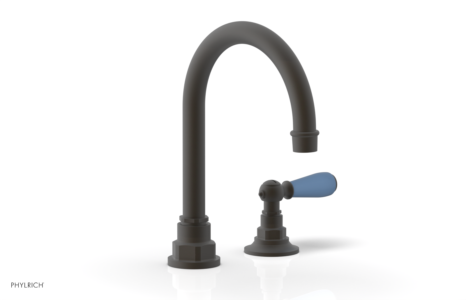 JAMESTOWN Single Handle Faucet - High Spout - Lever Handle with "Light Blue" Accents 165-06 — image 1