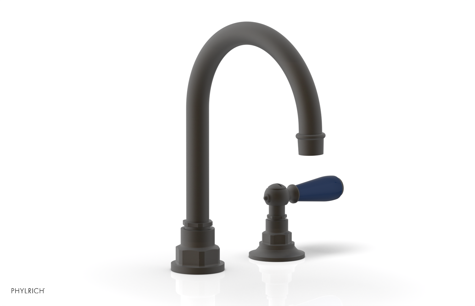JAMESTOWN Single Handle Faucet - High Spout - Lever Handle with "Navy Blue" Accents 165-06 — image 1