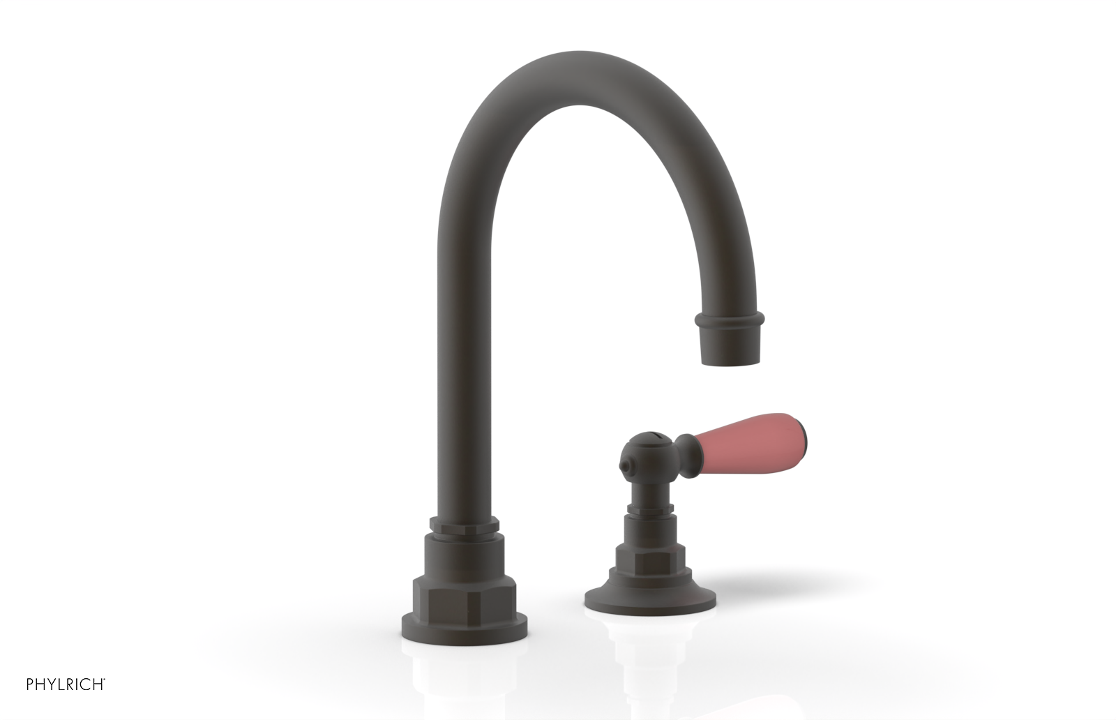 JAMESTOWN Single Handle Faucet - High Spout - Lever Handle with "Pink" Accents 165-06 — image 1