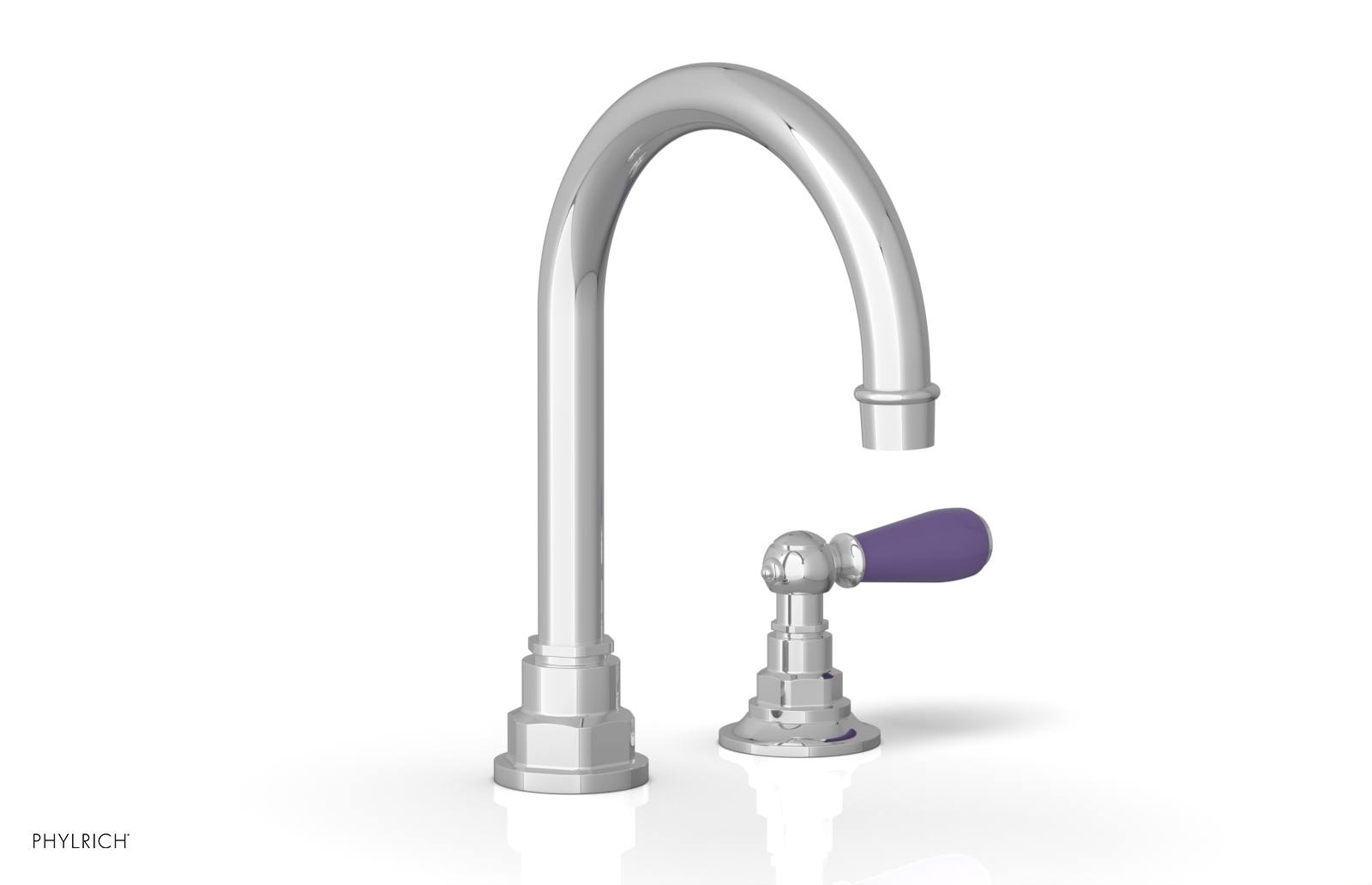 JAMESTOWN Single Handle Faucet - High Spout - Lever Handle with "Purple" Accents 165-06 — thumbnail 2