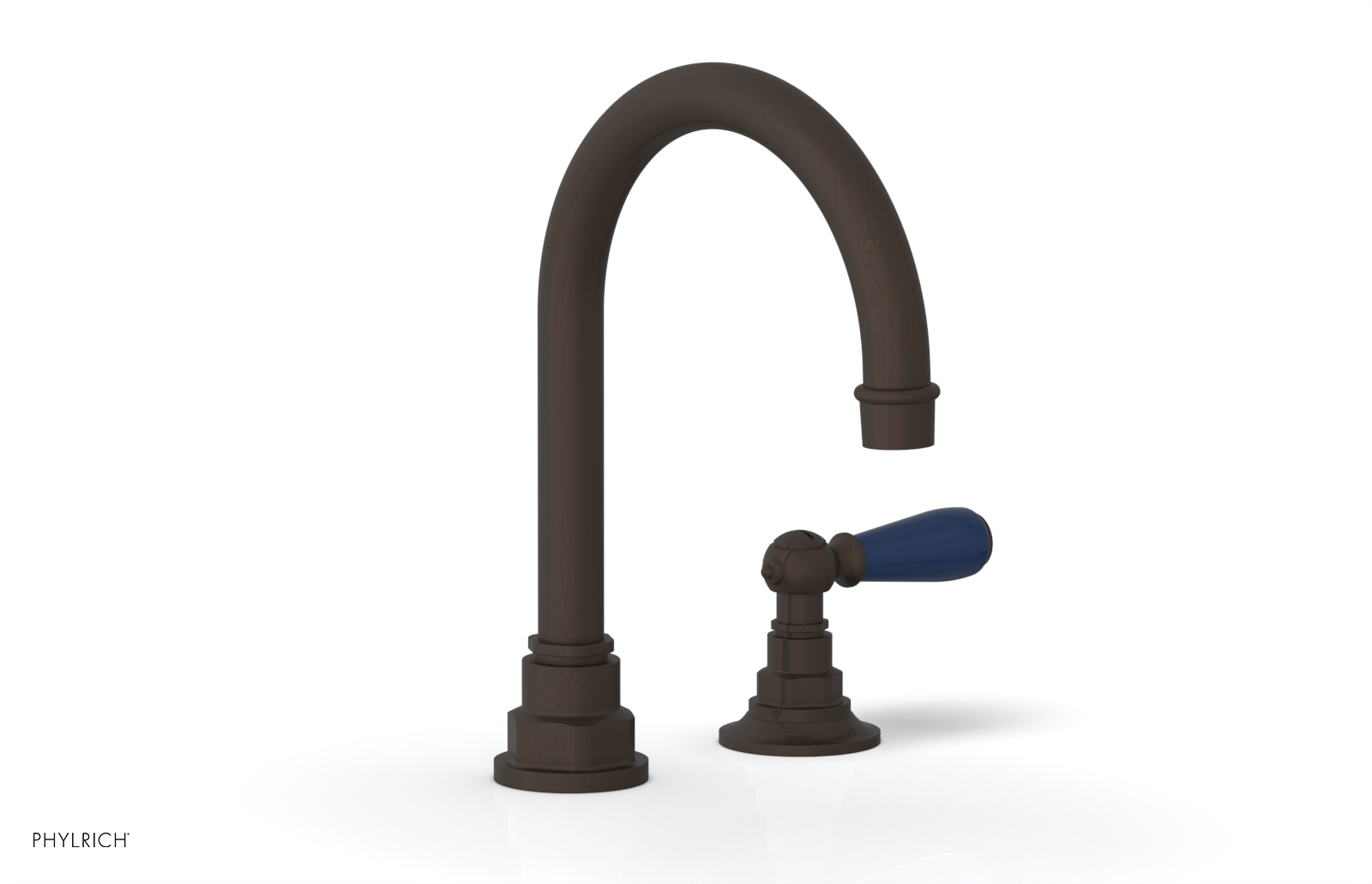 JAMESTOWN Single Handle Faucet - High Spout - Lever Handle with "Navy Blue" Accents 165-06