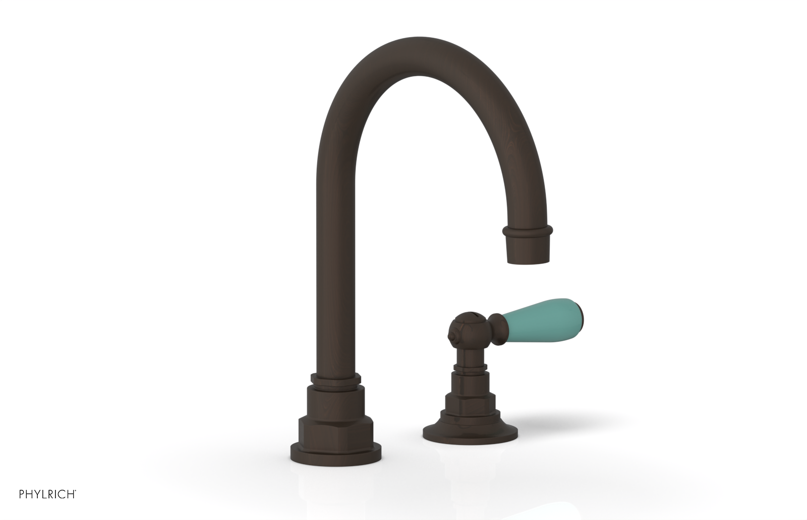 JAMESTOWN Single Handle Faucet - High Spout - Lever Handle with "Turqoise" Accents 165-06