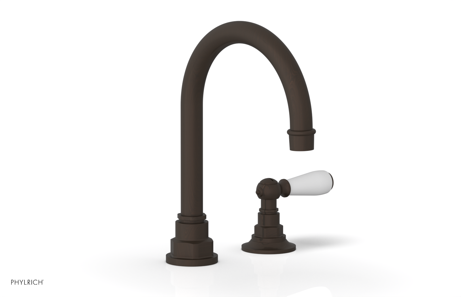 JAMESTOWN Single Handle Faucet - High Spout - Lever Handle with "White" Accents 165-06