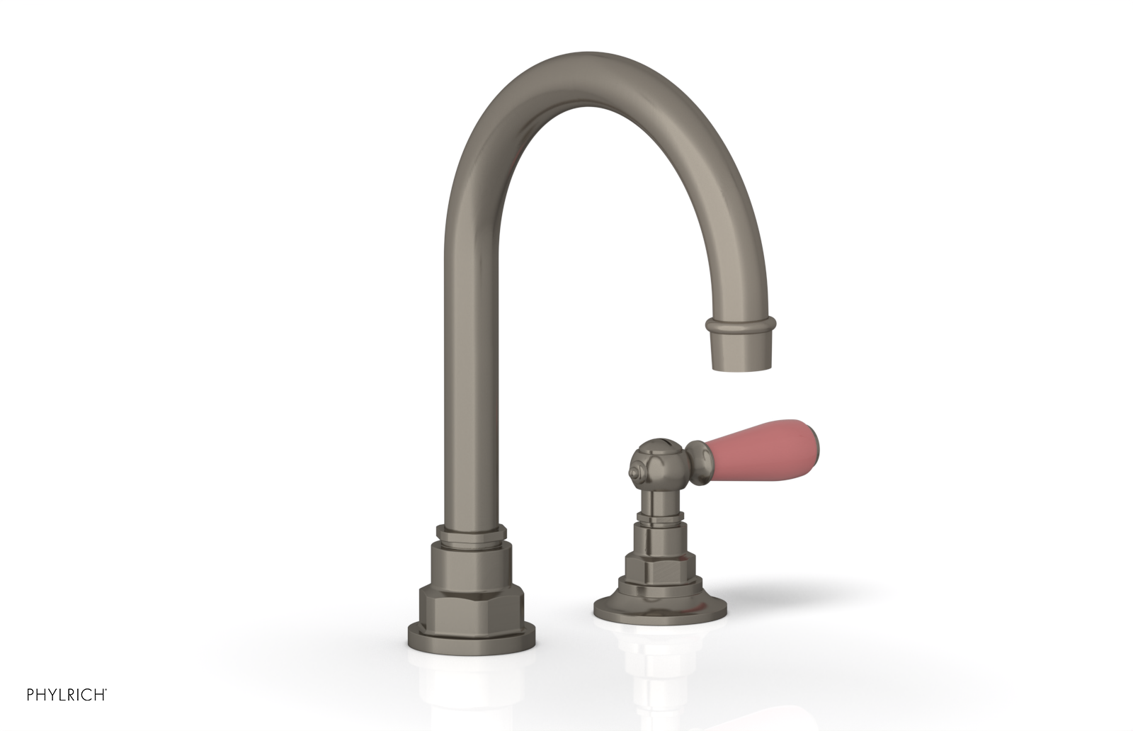JAMESTOWN Single Handle Faucet - High Spout - Lever Handle with "Pink" Accents 165-06